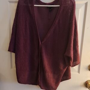Lane Bryant Plum Knit Cardigan